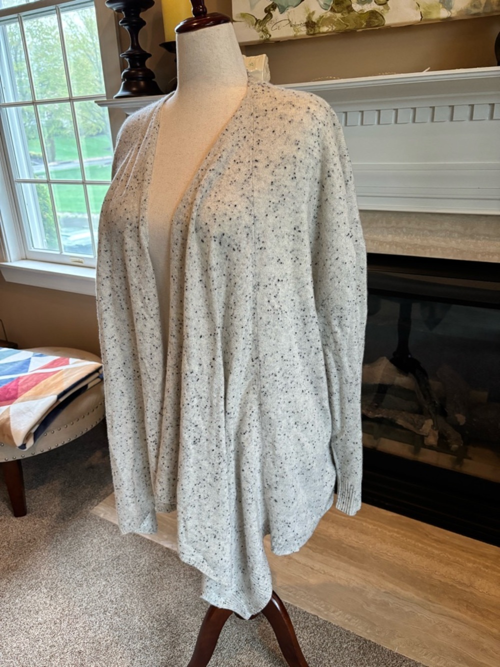 *NEW* Lord & Taylor Women’s 100%  Cashmere Cardigan Draped Open Front Size 3XT - Picture 2 of 7